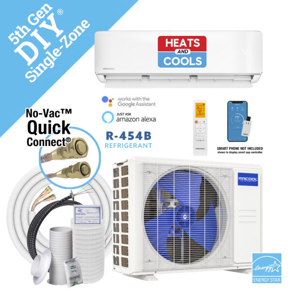 MRCOOL® 12k DIY 5th Generation Bundle - includes Condenser, Air Handler, DIY® Quick Connect® Line Set, DIYPRO® Cable, and Remote - 115v - Image 4