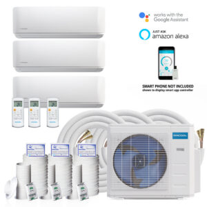 DIY 27,000 BTU 2 1/2 Ton 3-Zone Ductless Mini-Split Air Conditioner and Heat Pump Condenser - 230V/60Hz - Image 1