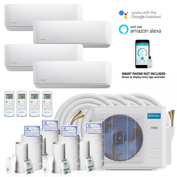 DIY 36,000 BTU 3 Ton 4-Zone Ductless Mini-Split Air Conditioner and Heat Pump Condenser - 230V/60Hz - Image 1